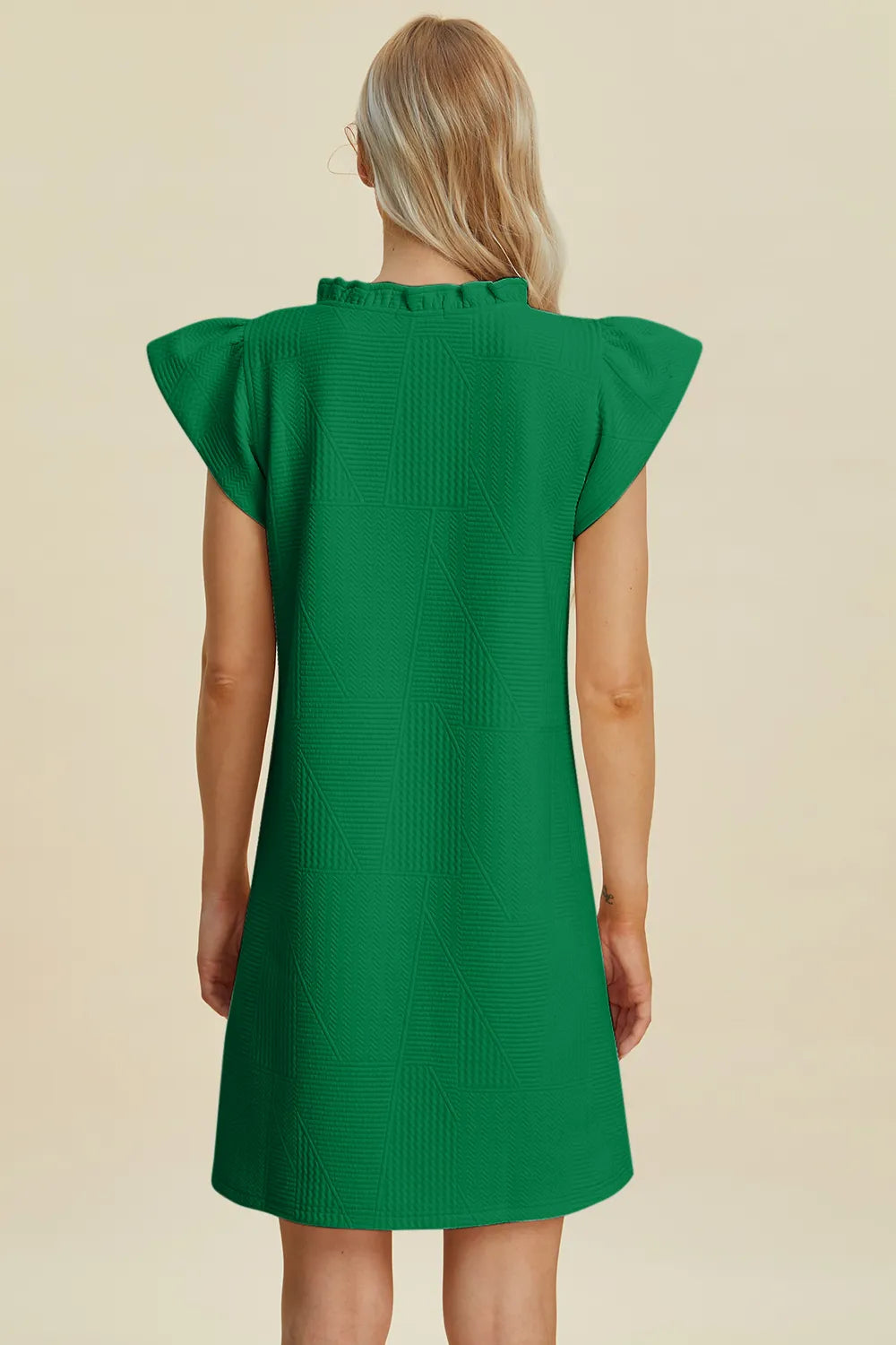 Get trendy with Full Size Ruffled V-Neck Dress - Dress available at Styles Code. Grab yours today!