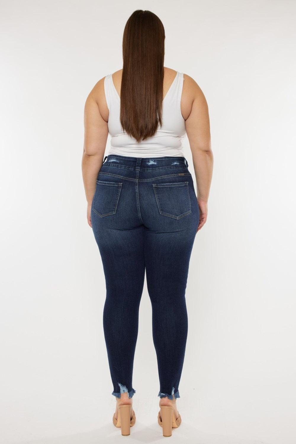 Get trendy with Full Size Raw Hem High Waist Jeans - available at Styles Code. Grab yours today!