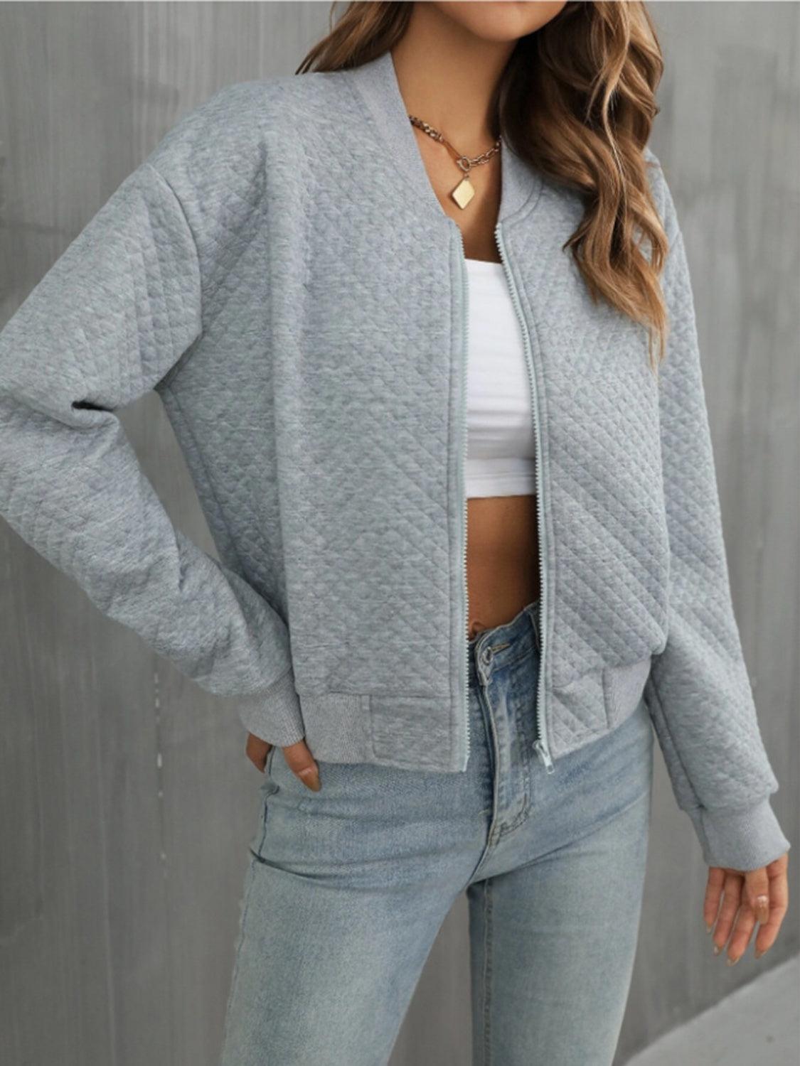 Get trendy with Zip Up Long Sleeve Jacket - available at Styles Code. Grab yours today!