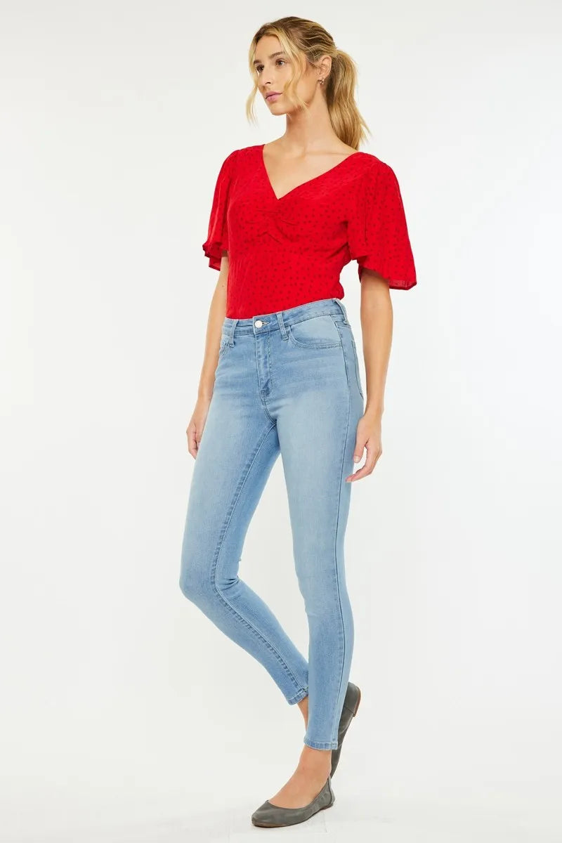 Get trendy with High Rise Super Skinny Jeans - Jeans available at Styles Code. Grab yours today!