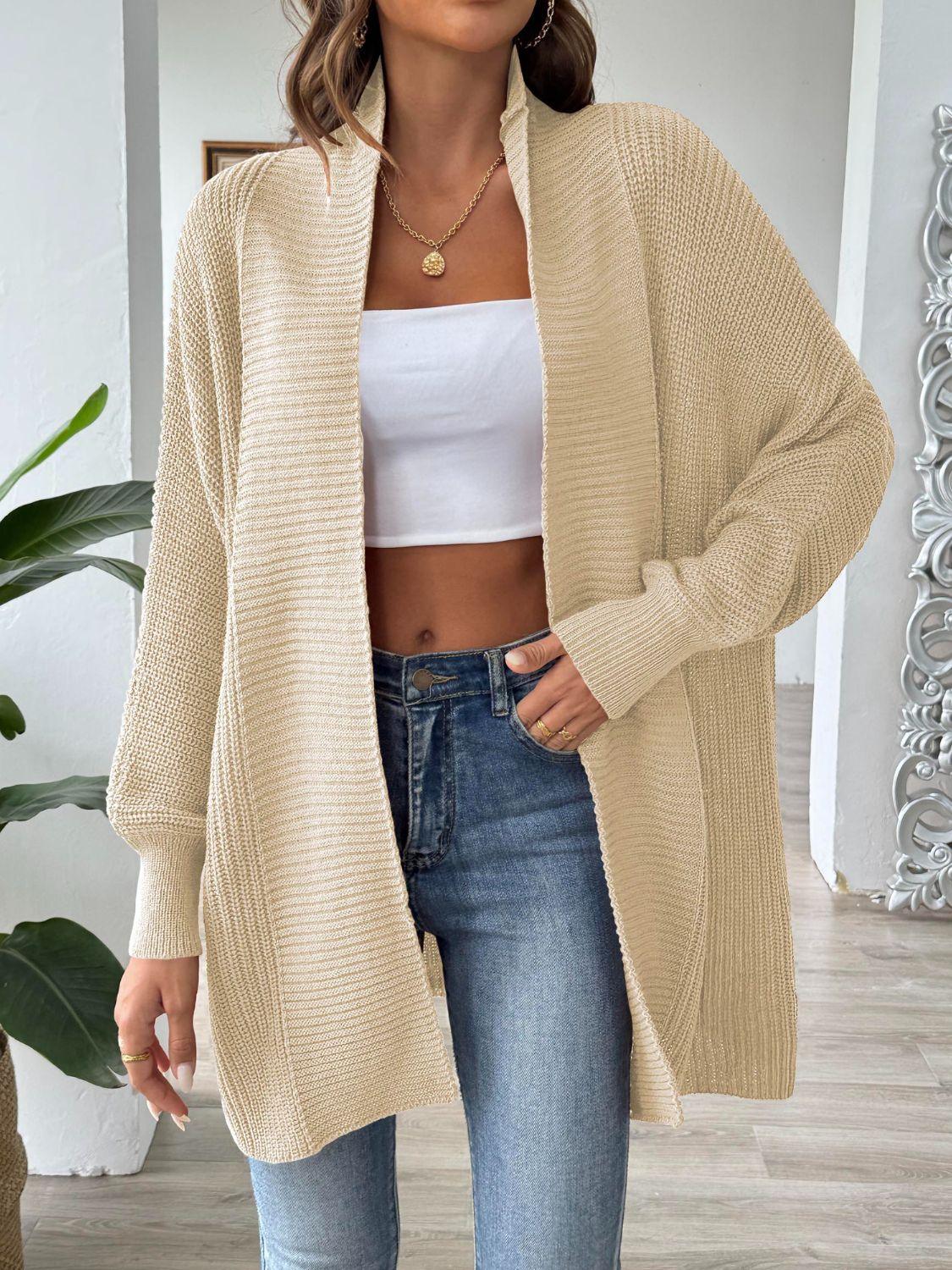 Get trendy with Open Front Long Sleeve Cardigan - available at Styles Code. Grab yours today!