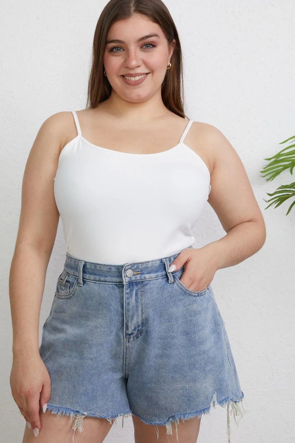 Get trendy with Full Size Round Neck Slim Cami - Top available at Styles Code. Grab yours today!