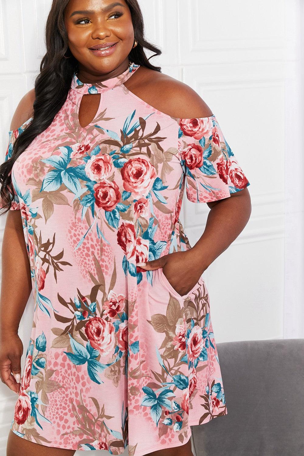 Get trendy with Full Size Cold-Shoulder Dress - Dress available at Styles Code. Grab yours today!