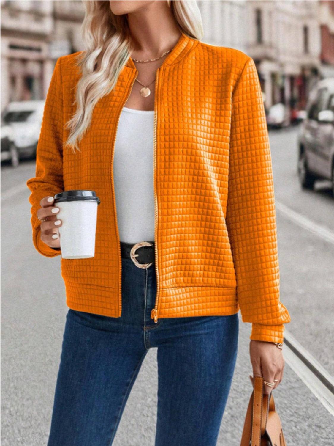 Get trendy with Zip Up Long Sleeve Jacket - available at Styles Code. Grab yours today!