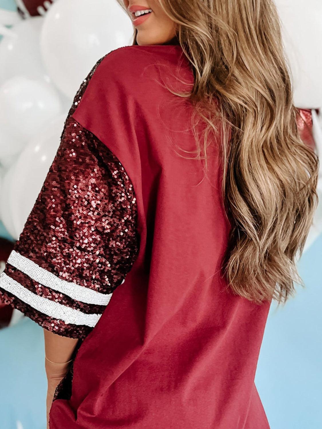 Get trendy with "Football" Round Neck Half Sleeve Oversized Top - available at Styles Code. Grab yours today!