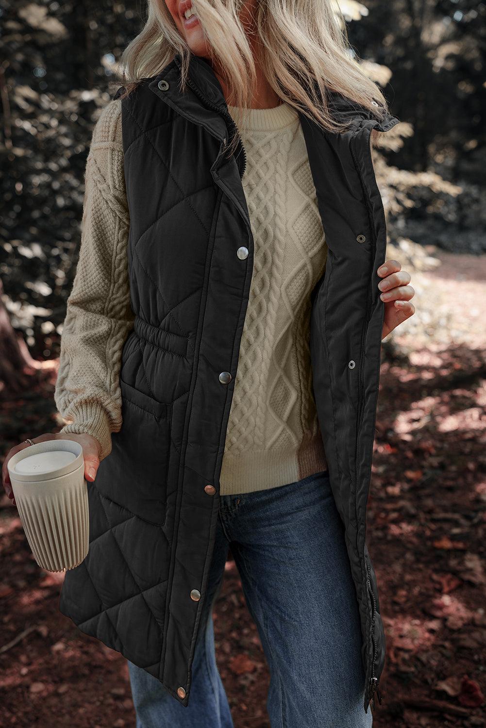 Get trendy with Pocketed Zipper and Button Vest Coat - available at Styles Code. Grab yours today!