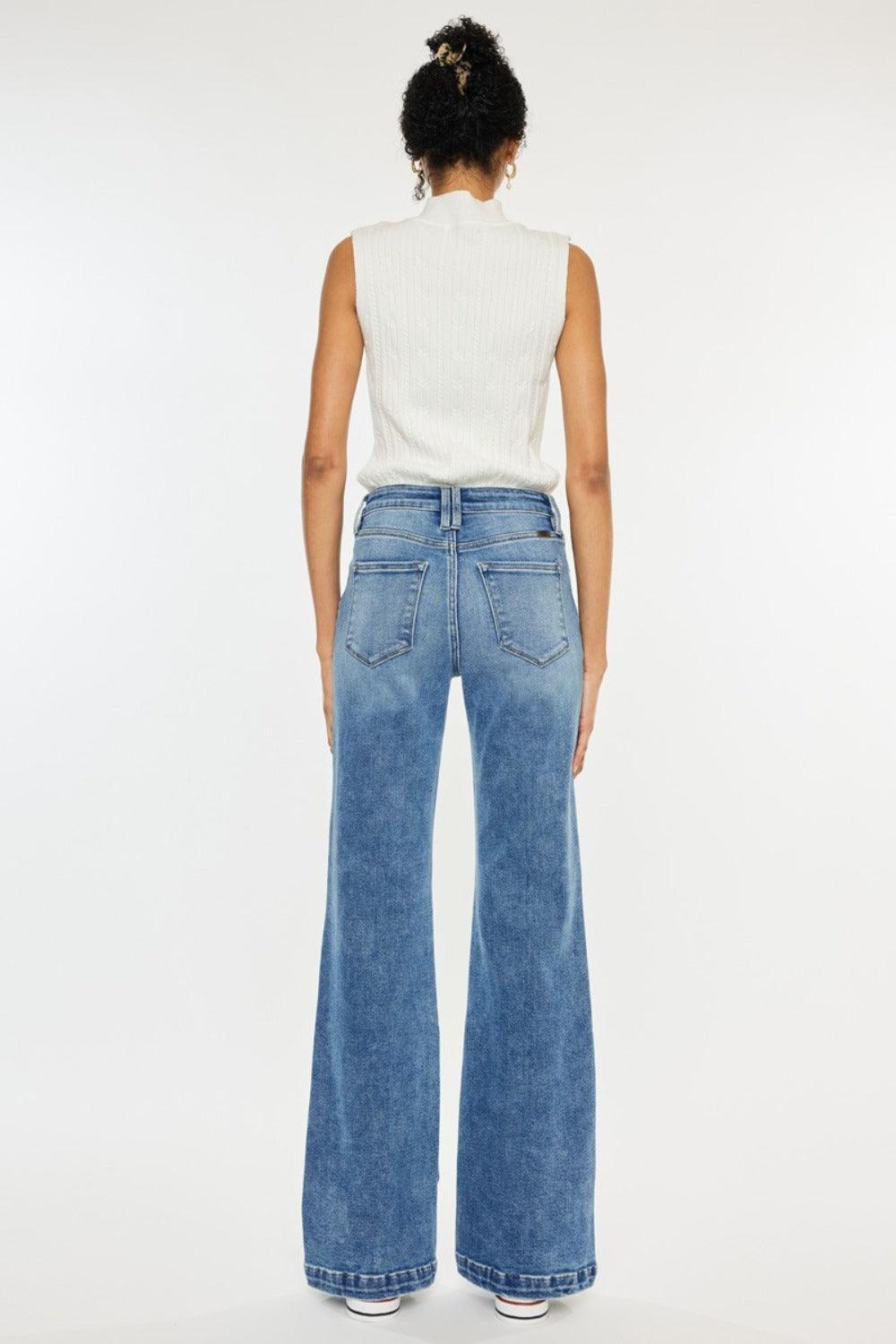 Get trendy with High Rise Wide Leg Jeans - Jeans available at Styles Code. Grab yours today!