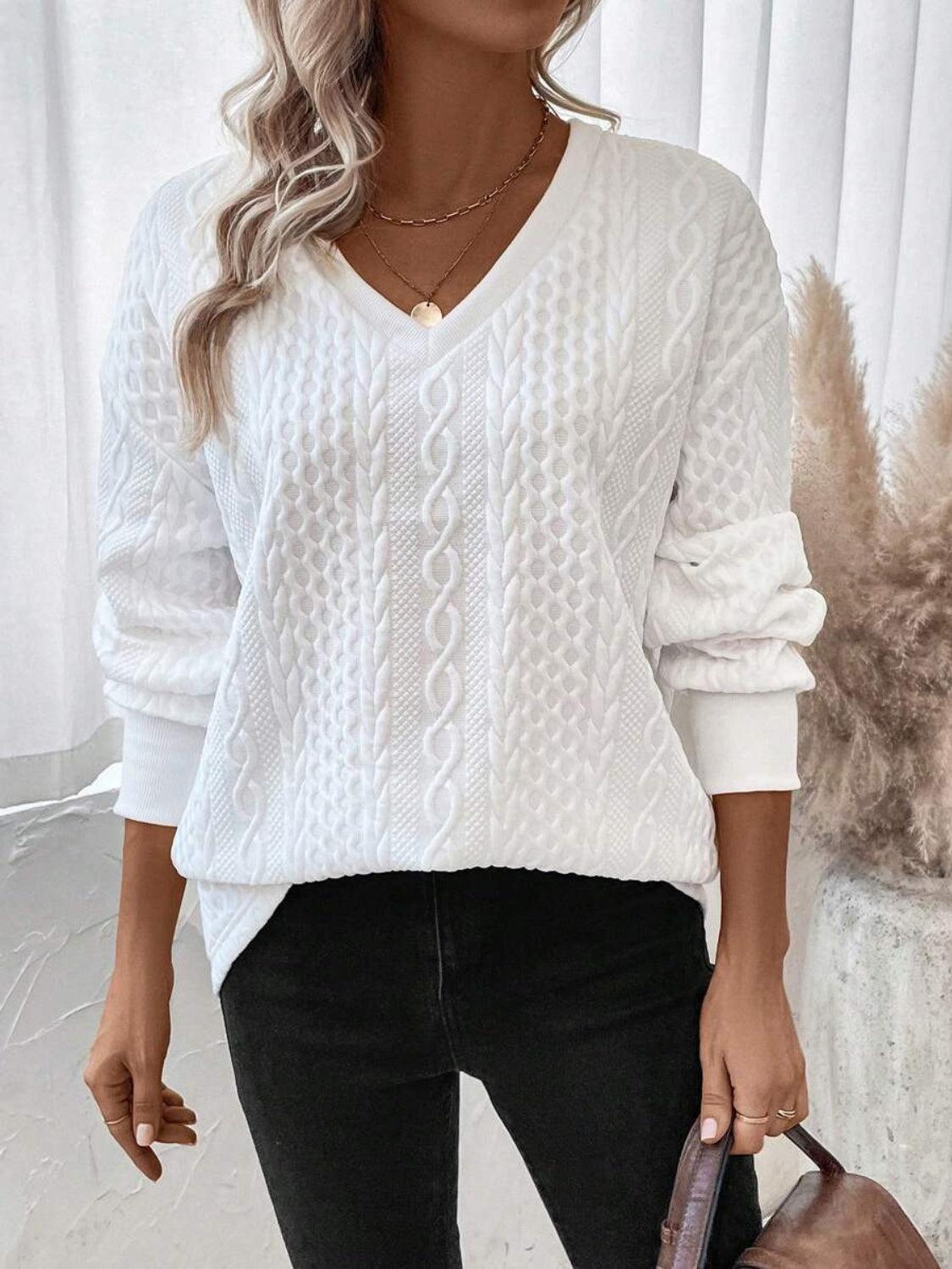 Get trendy with V-Neck Long Sleeve Sweatshirt - available at Styles Code. Grab yours today!
