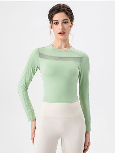 Get trendy with Round Neck Long Sleeve Active T-Shirt - Activewear available at Styles Code. Grab yours today!