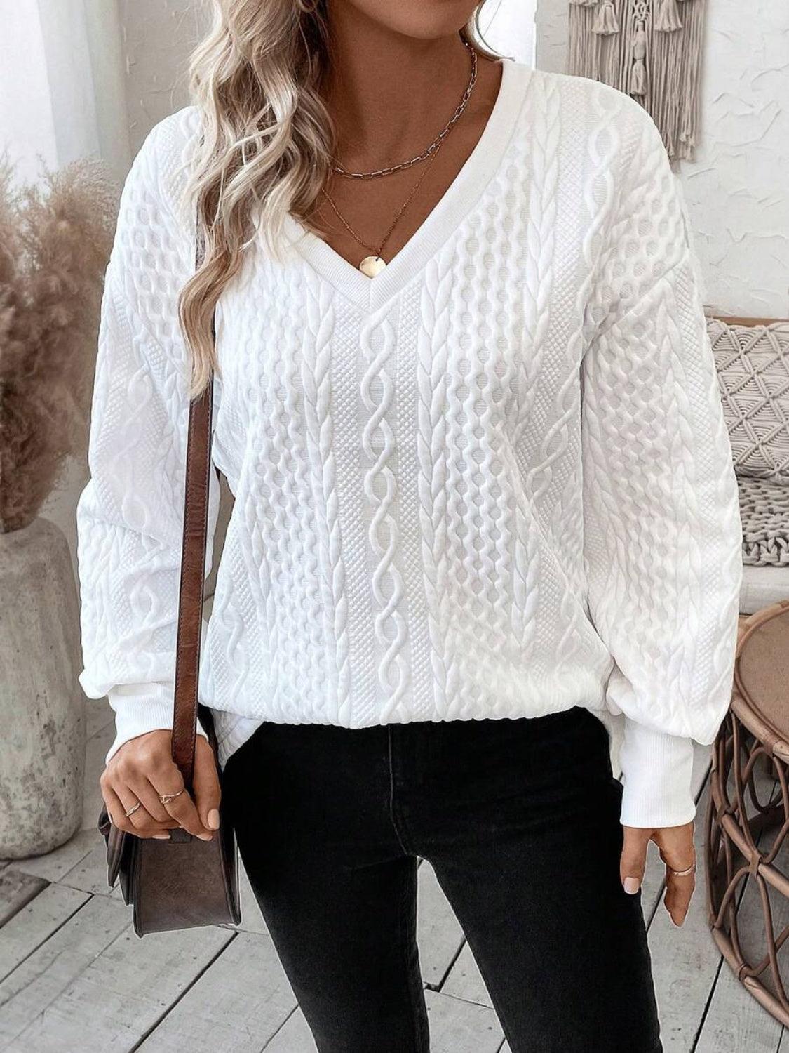 Get trendy with V-Neck Long Sleeve Sweatshirt - available at Styles Code. Grab yours today!
