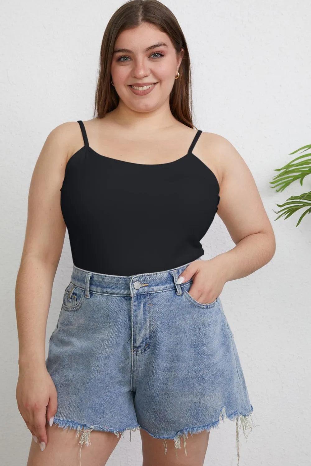 Get trendy with Full Size Round Neck Slim Cami - Top available at Styles Code. Grab yours today!