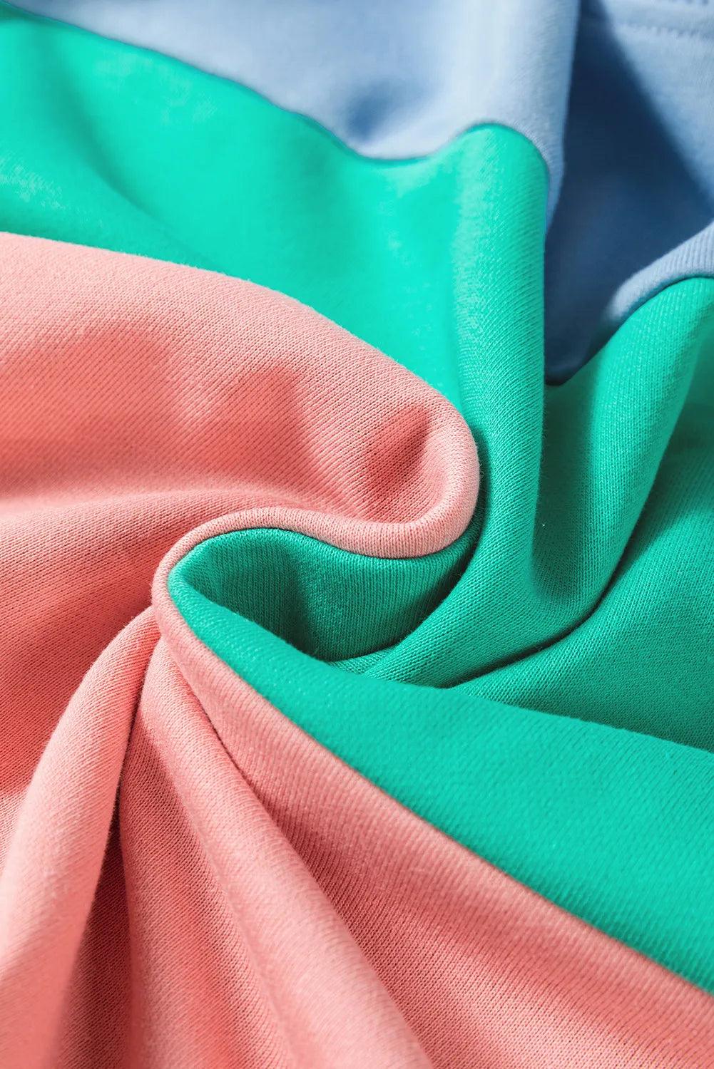 Get trendy with Color Block Round Neck Long Sleeve Sweatshirt - available at Styles Code. Grab yours today!