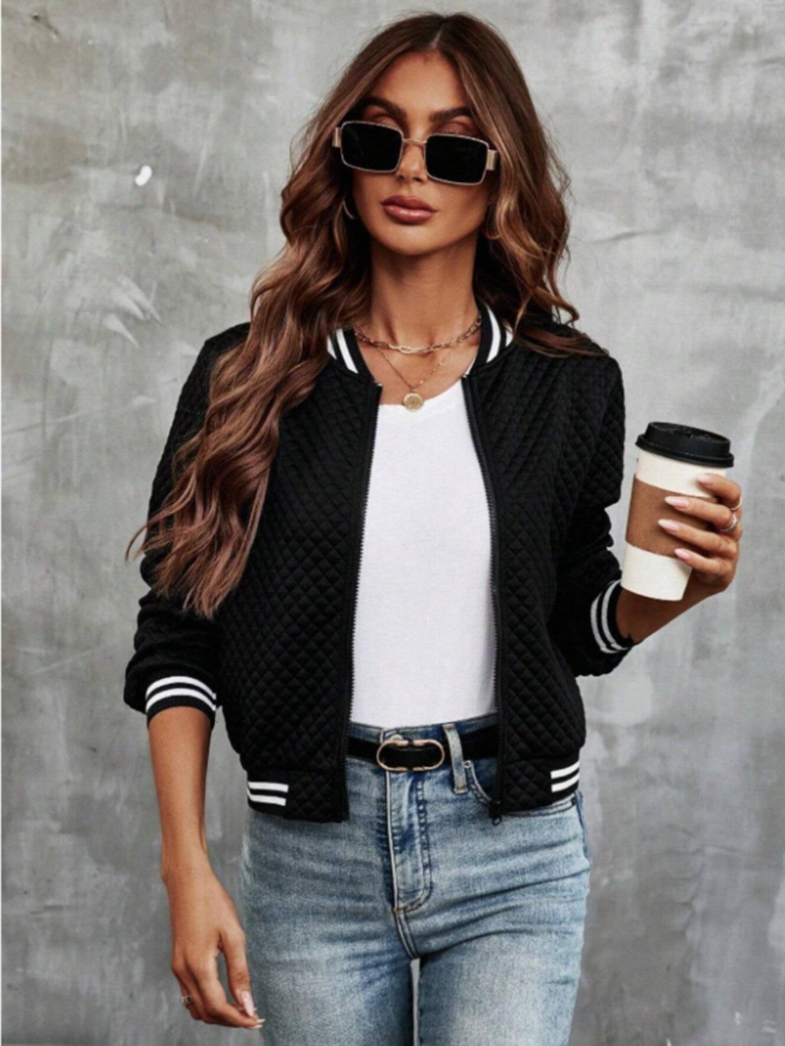 Get trendy with Zip Up Long Sleeve Jacket - available at Styles Code. Grab yours today!