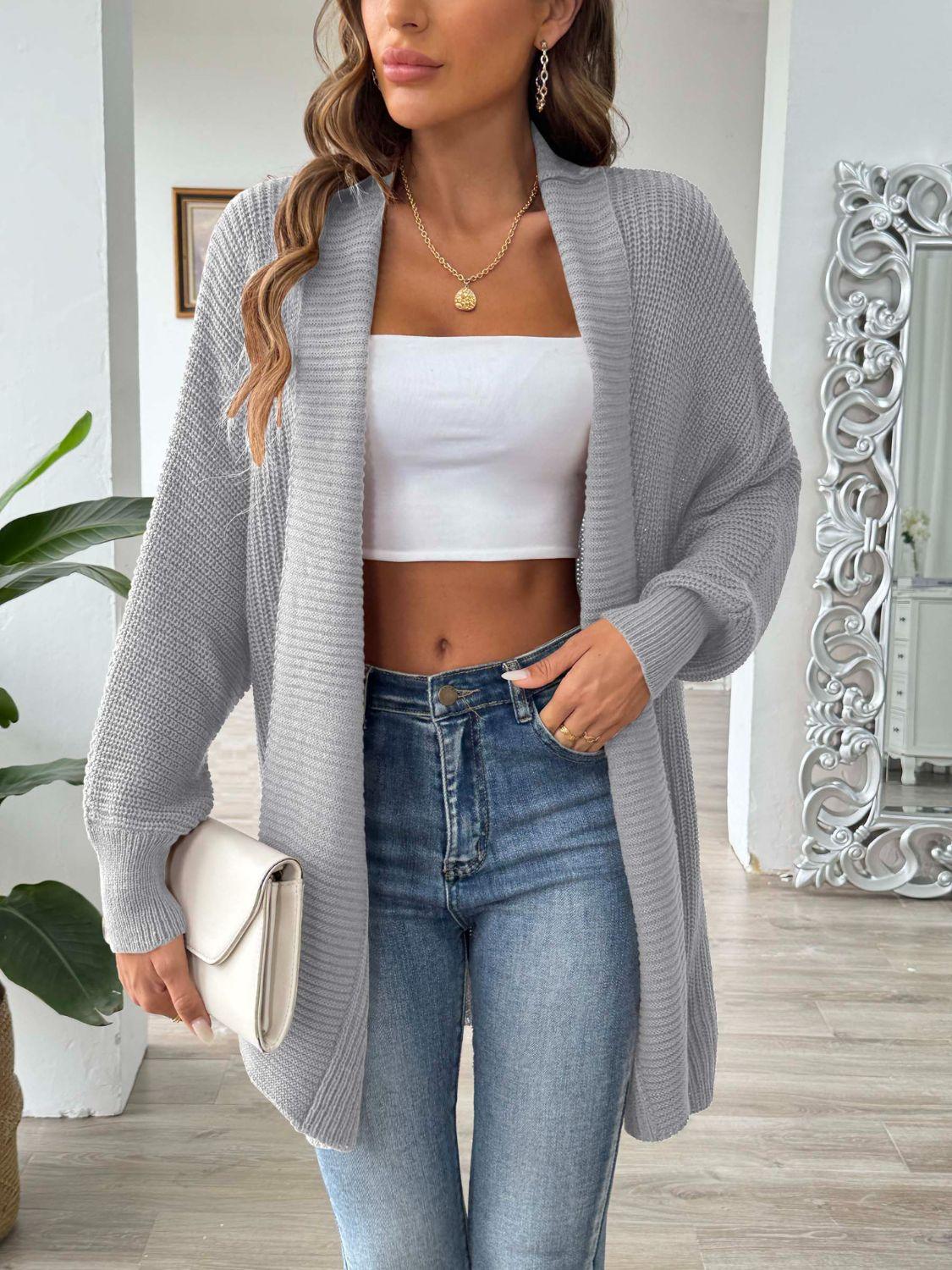 Get trendy with Open Front Long Sleeve Cardigan - available at Styles Code. Grab yours today!