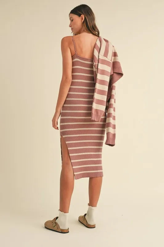 Get trendy with Crop Cardigan and Bodycon Dress Set - Dress available at Styles Code. Grab yours today!