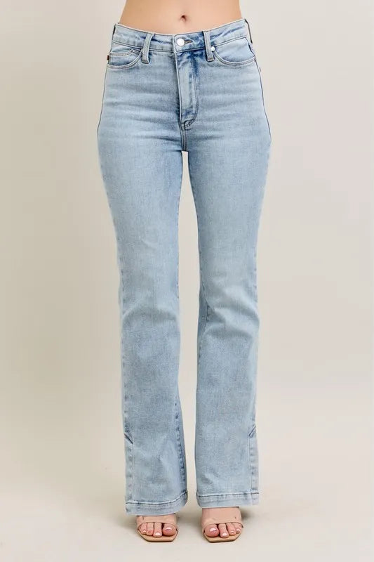 Get trendy with Vintage Wash Slim Boot Jeans - Plus Size - Jeans available at Styles Code. Grab yours today!