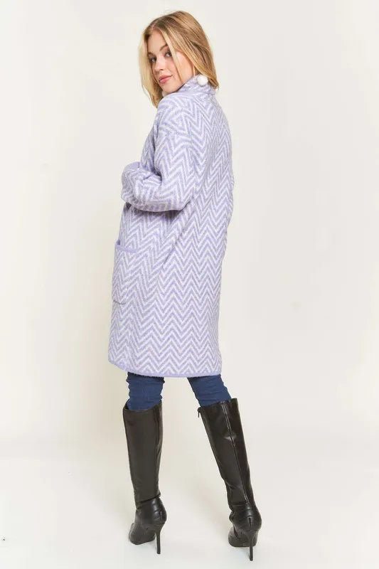 Get trendy with Chevron Sweater Cardigan - available at Styles Code. Grab yours today!