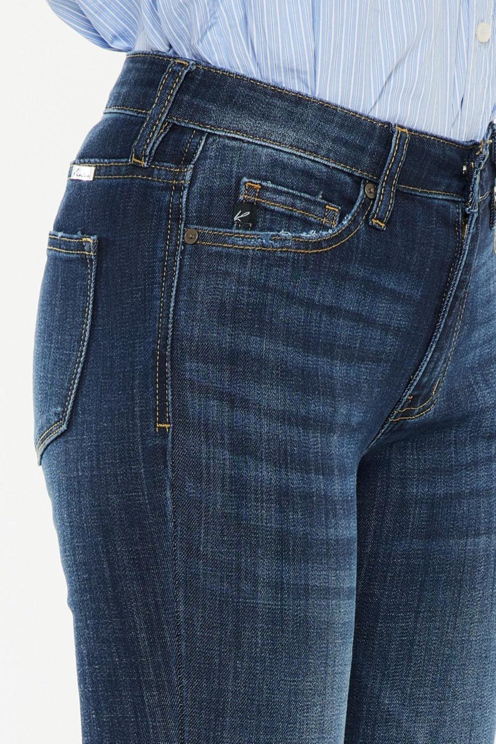 Get trendy with Full Size Mid Rise Flare Jeans - Jeans available at Styles Code. Grab yours today!