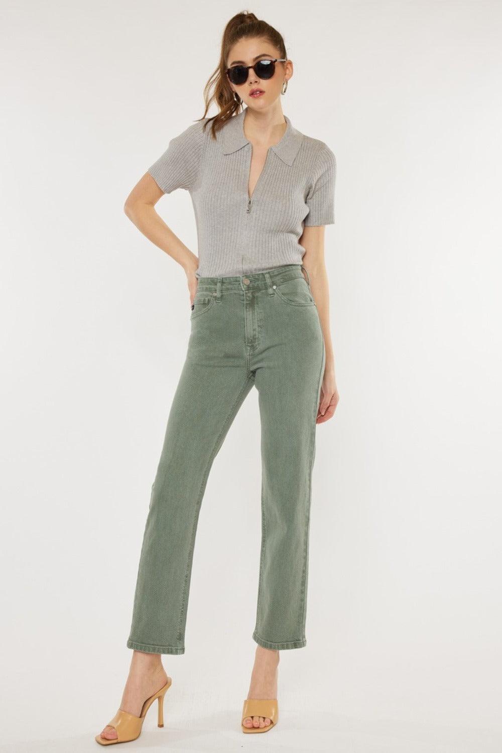 Get trendy with Ultra High Rise Straight Jeans - Jeans available at Styles Code. Grab yours today!