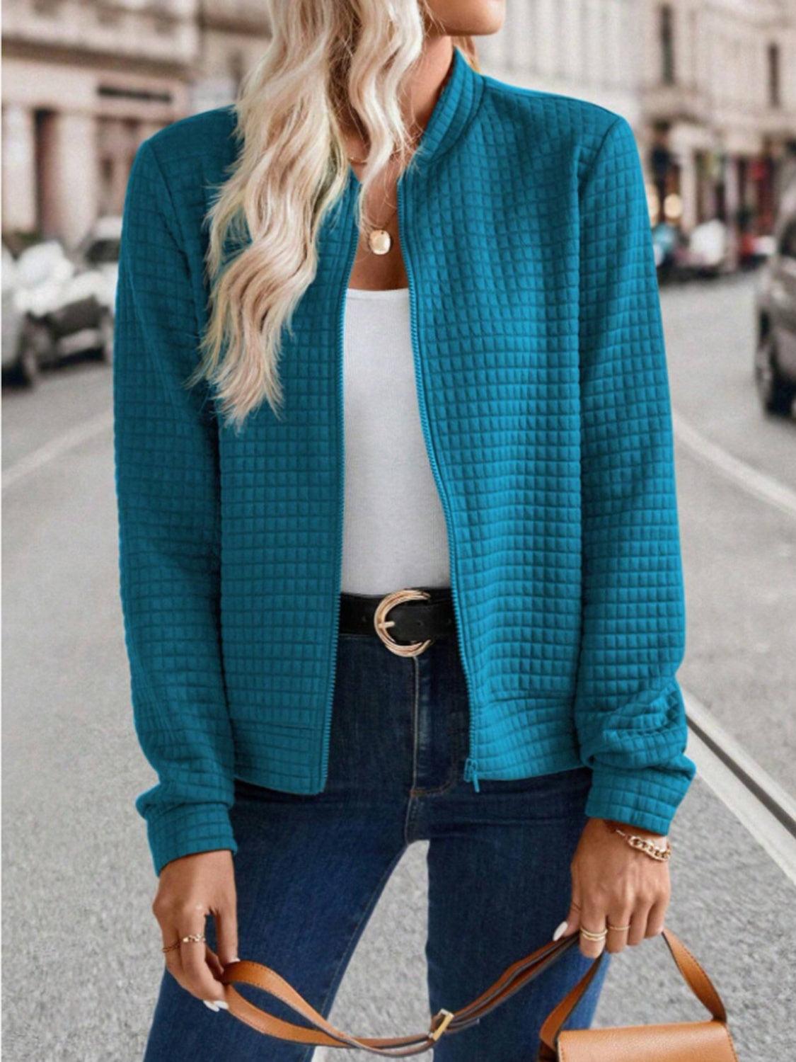 Get trendy with Zip Up Long Sleeve Jacket - available at Styles Code. Grab yours today!