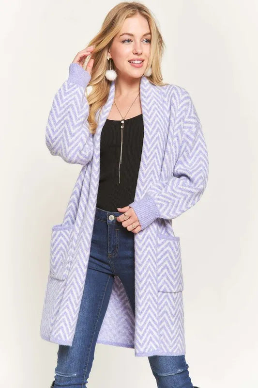 Get trendy with Chevron Sweater Cardigan - available at Styles Code. Grab yours today!