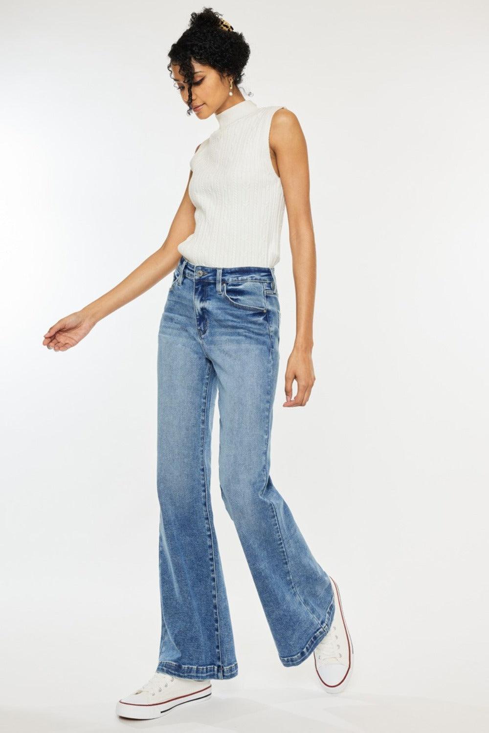 Get trendy with High Rise Wide Leg Jeans - Jeans available at Styles Code. Grab yours today!