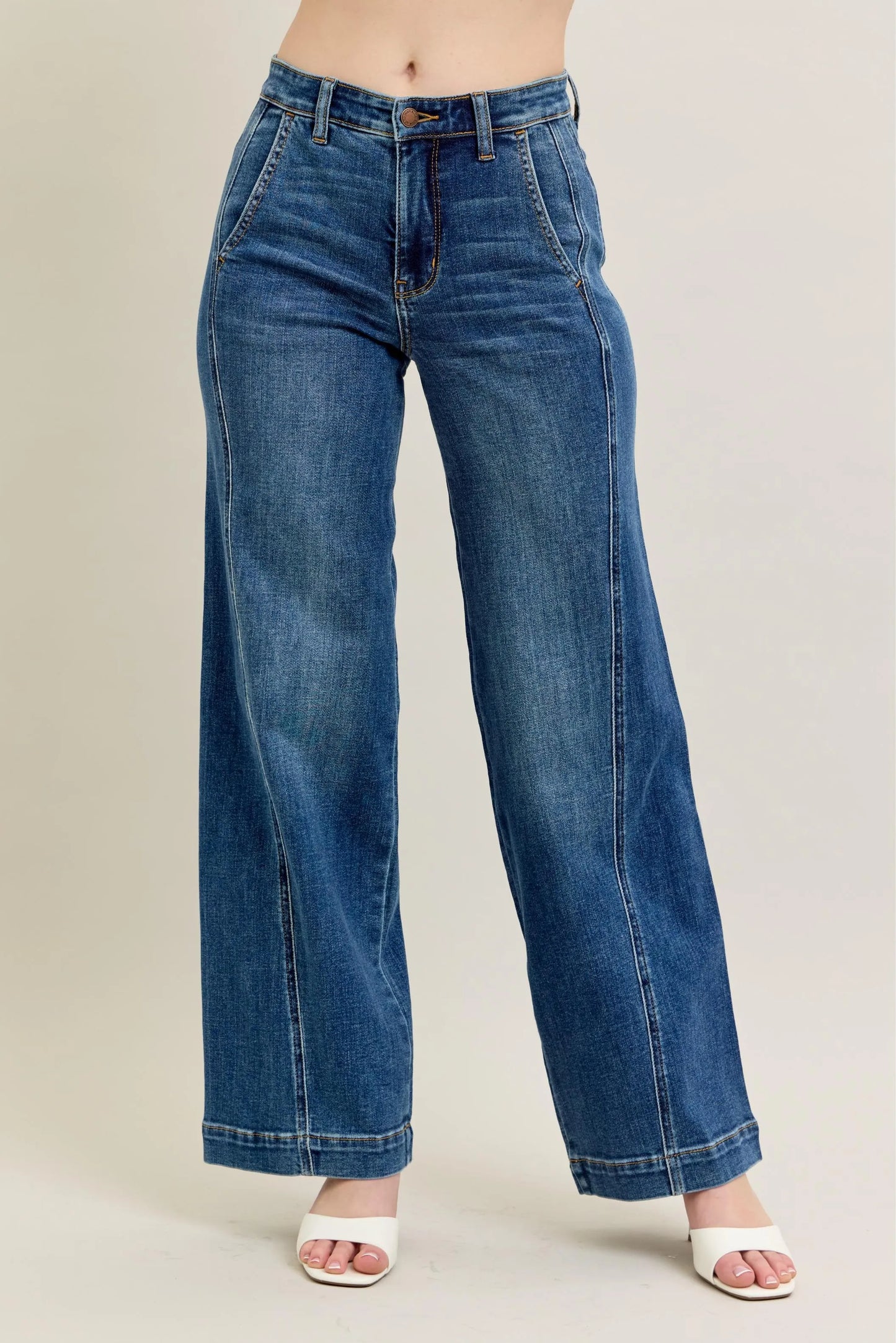 Get trendy with Full Size Wide Leg Jeans - Jeans available at Styles Code. Grab yours today!