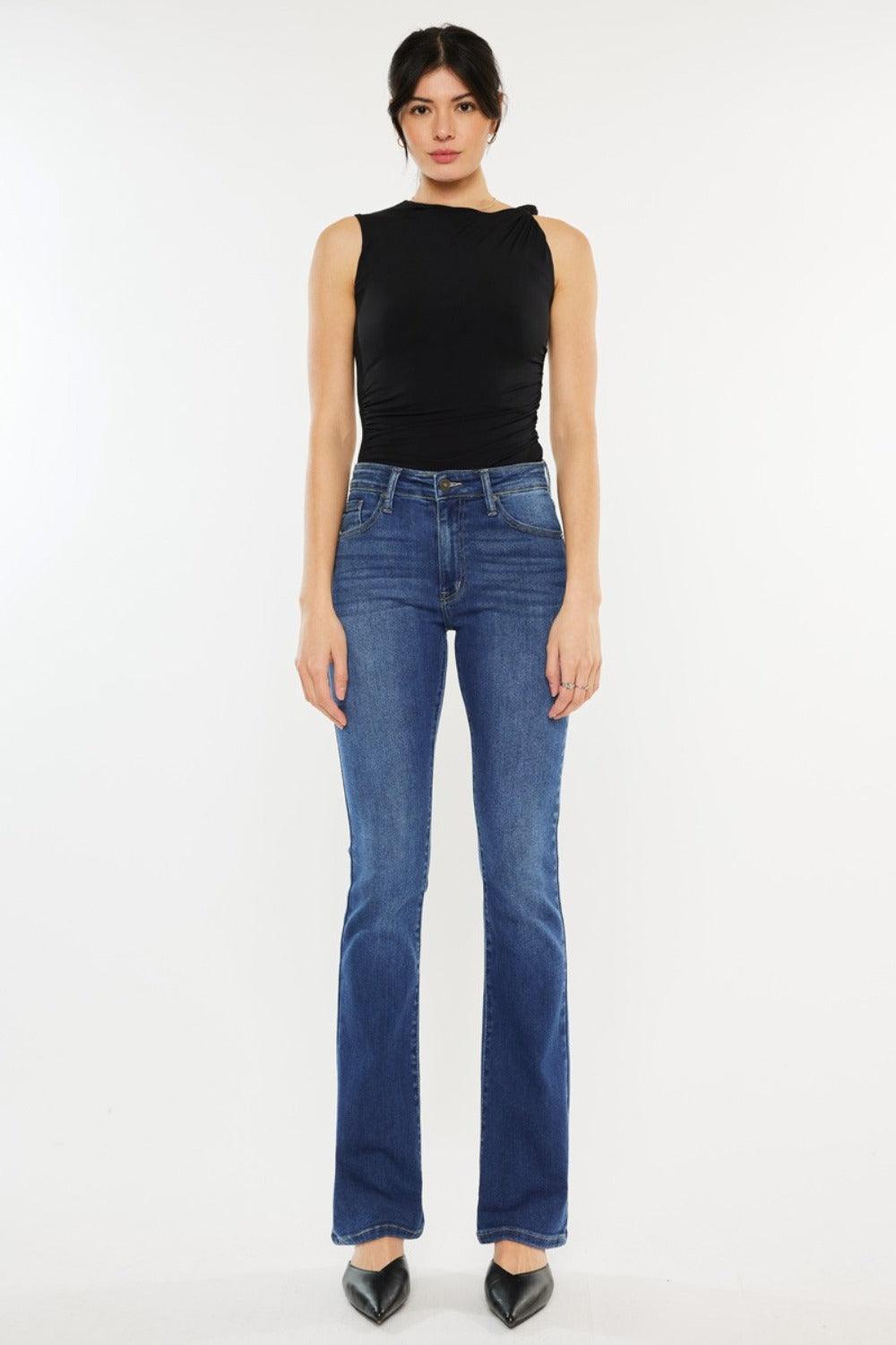 Get trendy with High Rise Slim Bootcut Jeans - Jeans available at Styles Code. Grab yours today!