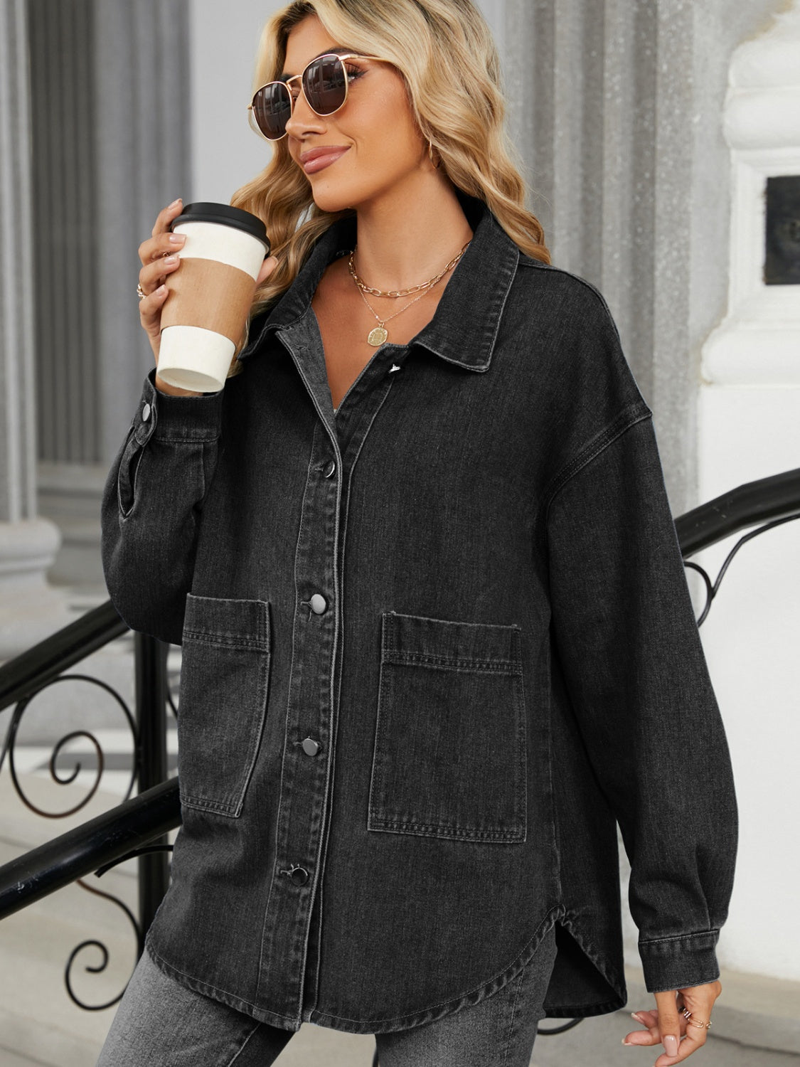 Get trendy with Removable Hood Denim Jacket - Denim Jacket available at Styles Code. Grab yours today!