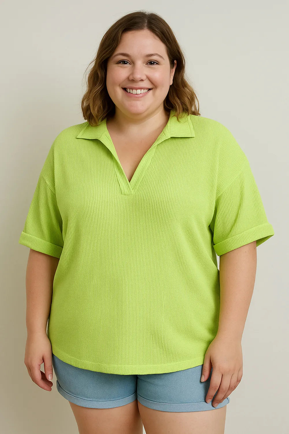 Get trendy with Mineral Washed Thermal Top - Top available at Styles Code. Grab yours today!