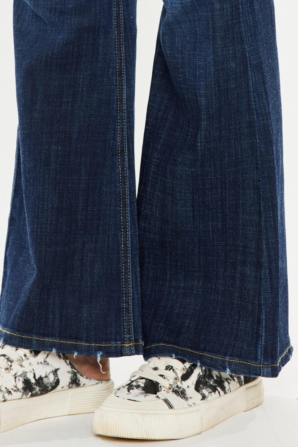 Get trendy with Full Size Mid Rise Flare Jeans - Jeans available at Styles Code. Grab yours today!