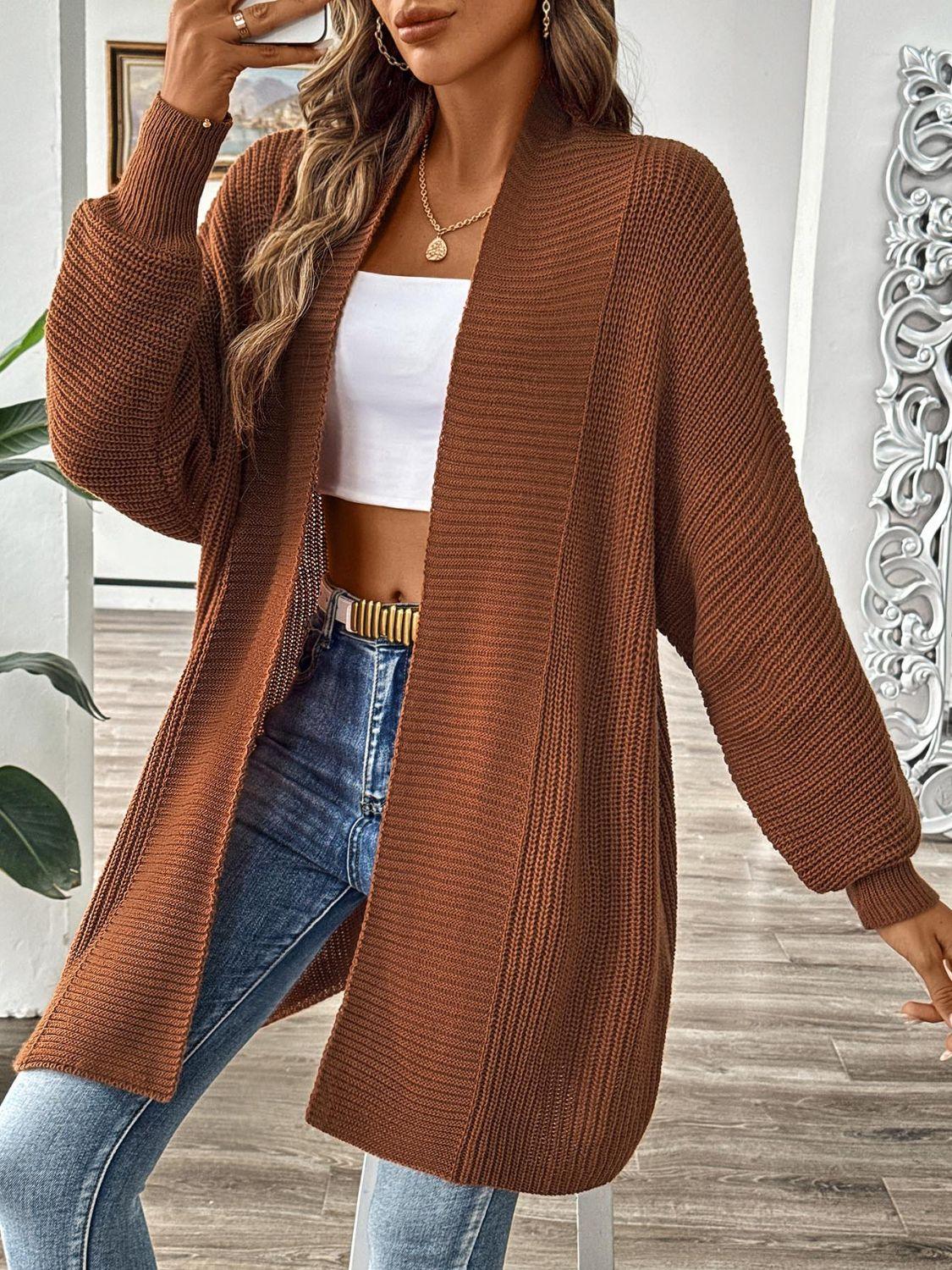 Get trendy with Open Front Long Sleeve Cardigan - available at Styles Code. Grab yours today!