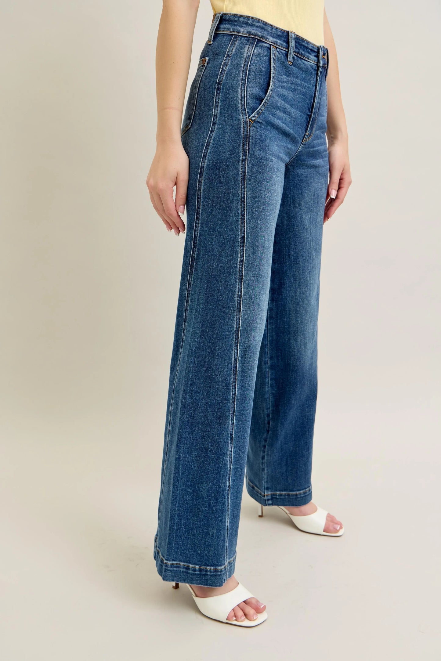 Get trendy with Full Size Wide Leg Jeans - Jeans available at Styles Code. Grab yours today!