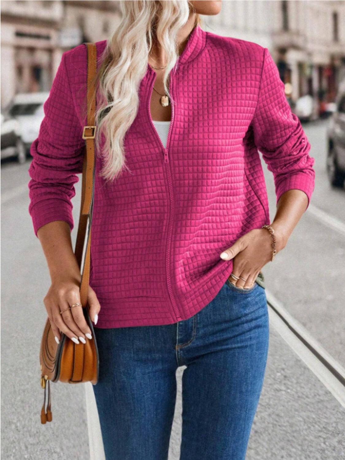 Get trendy with Zip Up Long Sleeve Jacket - available at Styles Code. Grab yours today!