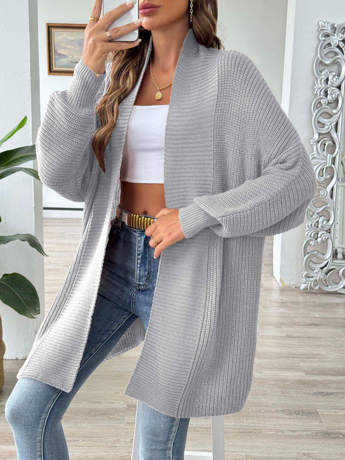 Get trendy with Open Front Long Sleeve Cardigan - available at Styles Code. Grab yours today!