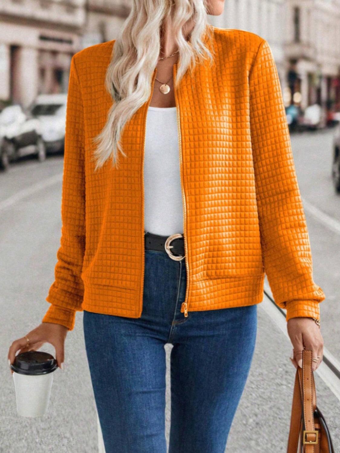 Get trendy with Zip Up Long Sleeve Jacket - available at Styles Code. Grab yours today!