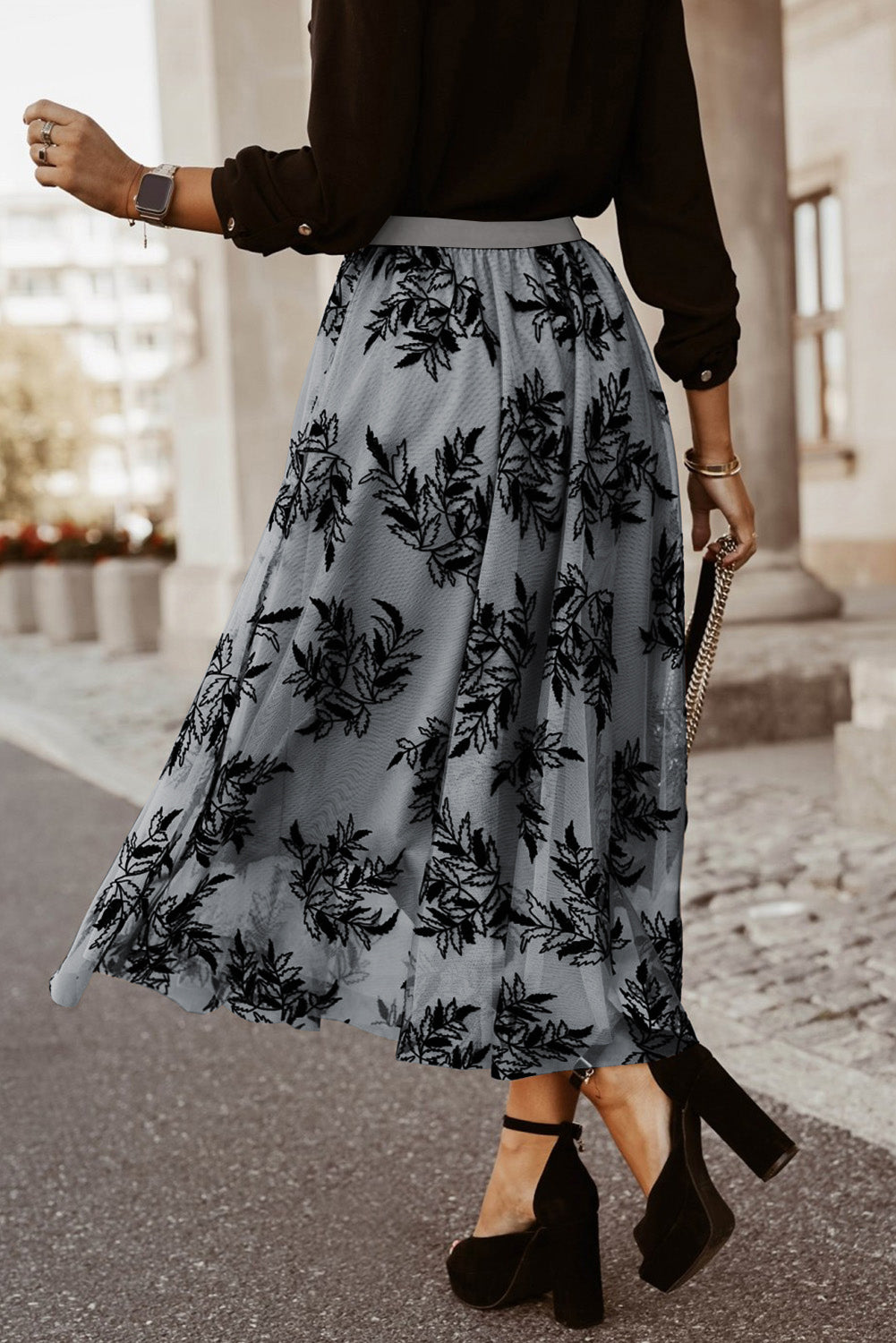 Get trendy with Embroidered High Waist Maxi Skirt - Skirts available at Styles Code. Grab yours today!