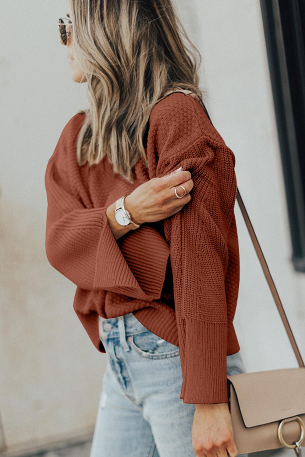 Get trendy with Textured Round Neck Long Sleeve Sweater - available at Styles Code. Grab yours today!