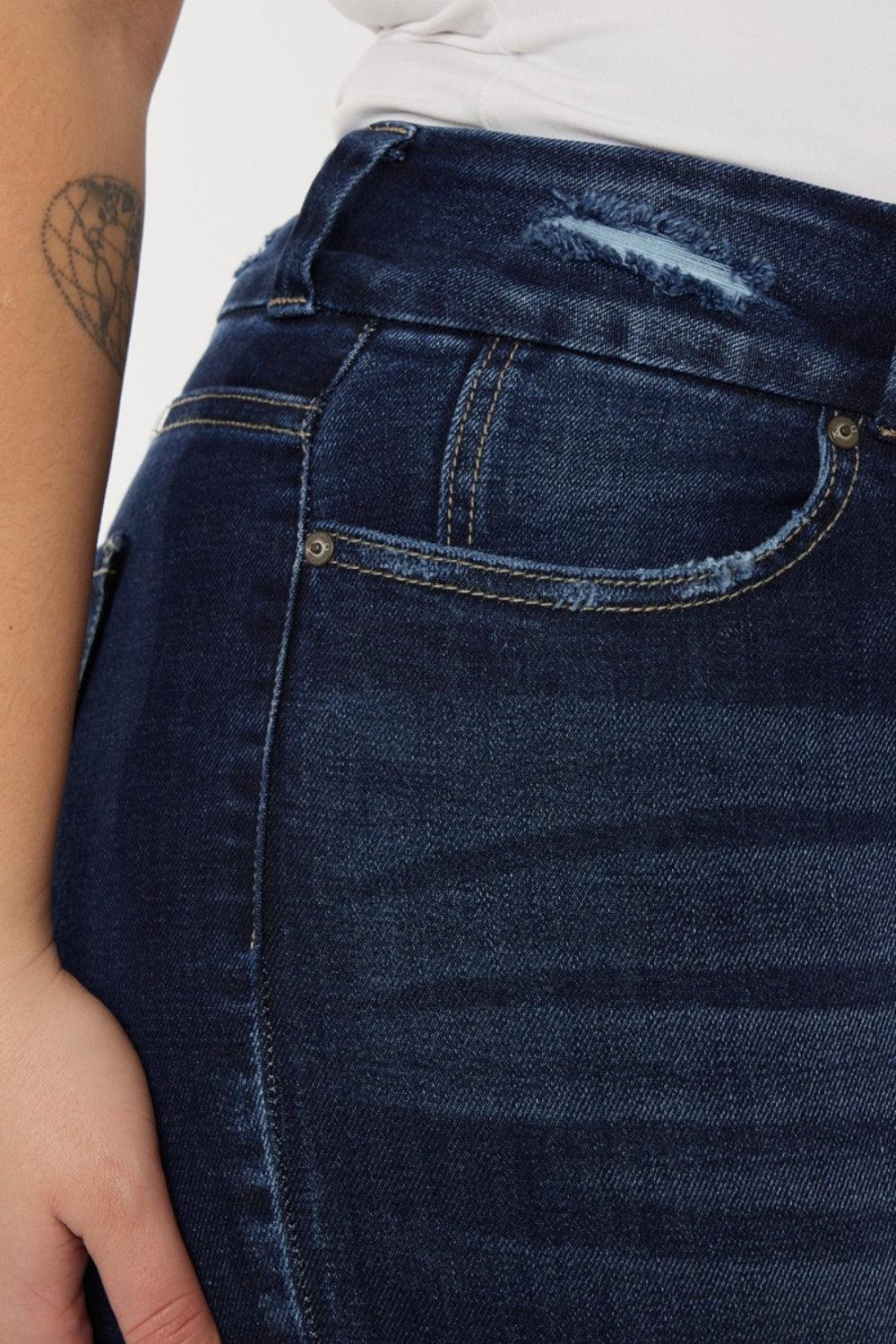Get trendy with Full Size Raw Hem High Waist Jeans - available at Styles Code. Grab yours today!