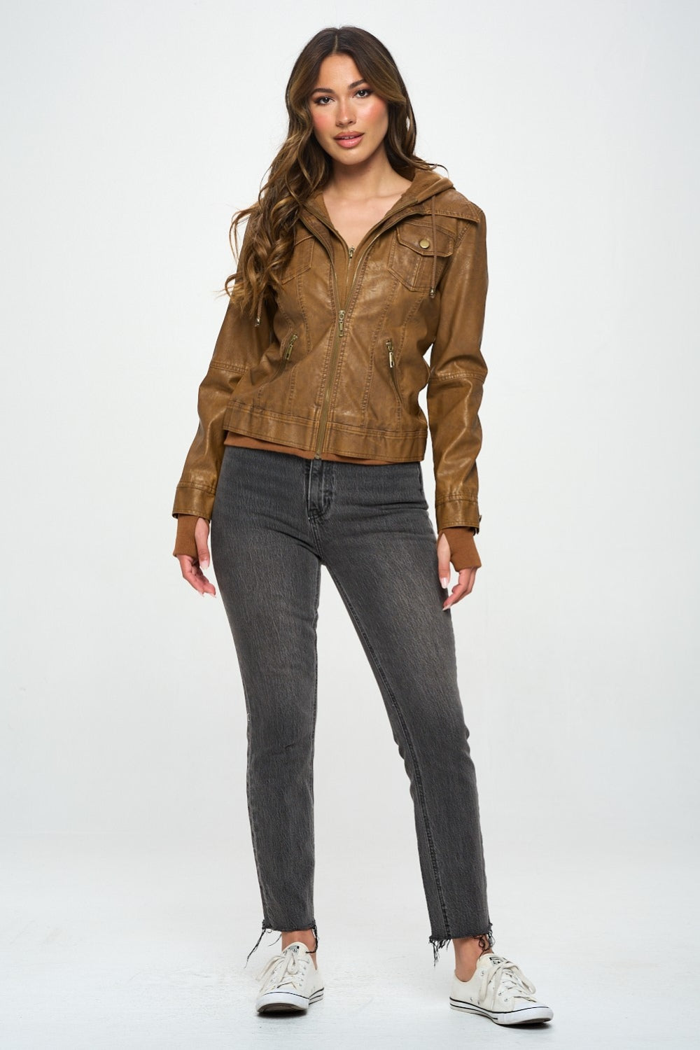 Get trendy with Double Zip Hooded Jacket - Jacket available at Styles Code. Grab yours today!
