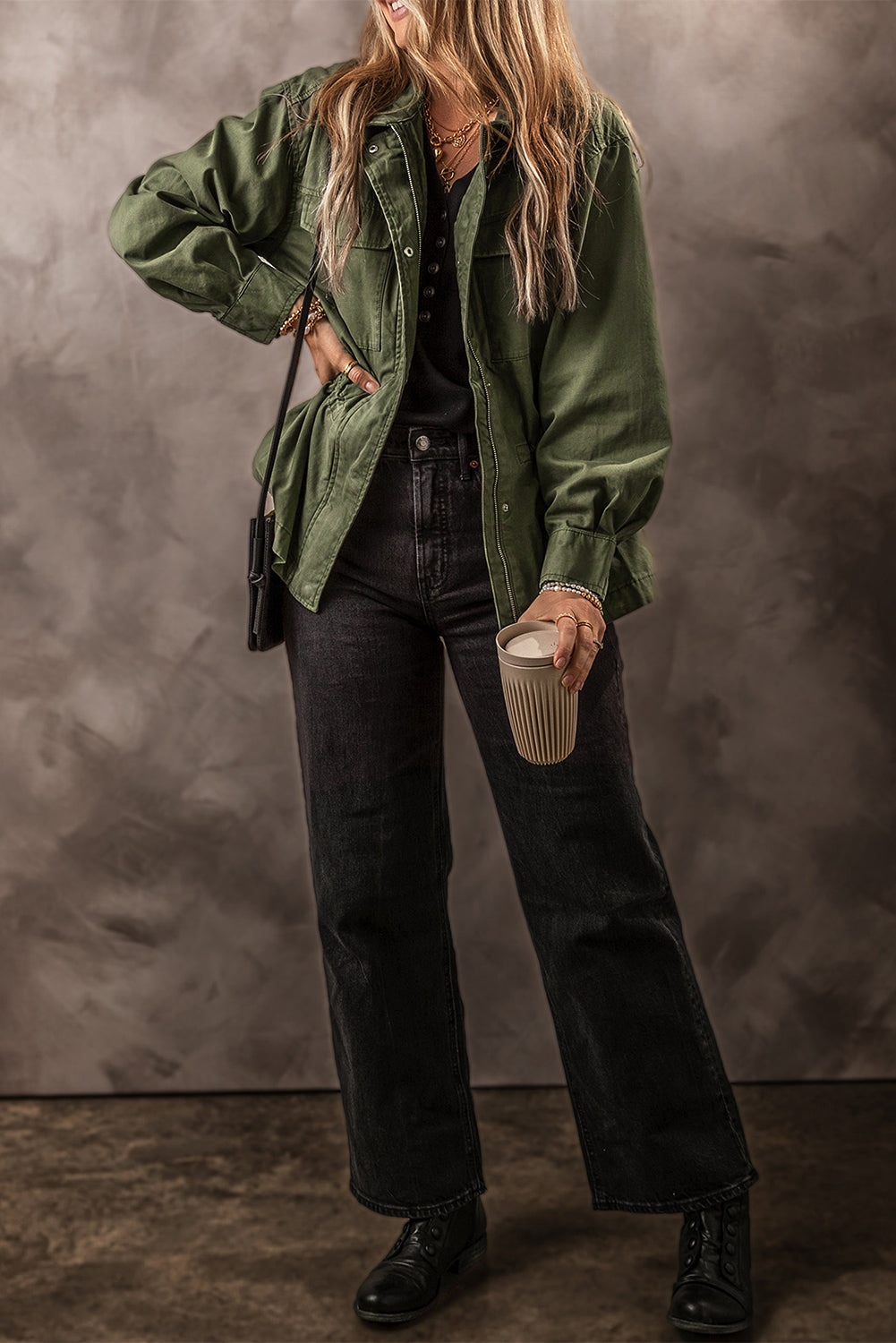 Get trendy with Zip Up Long Sleeve Jacket - available at Styles Code. Grab yours today!