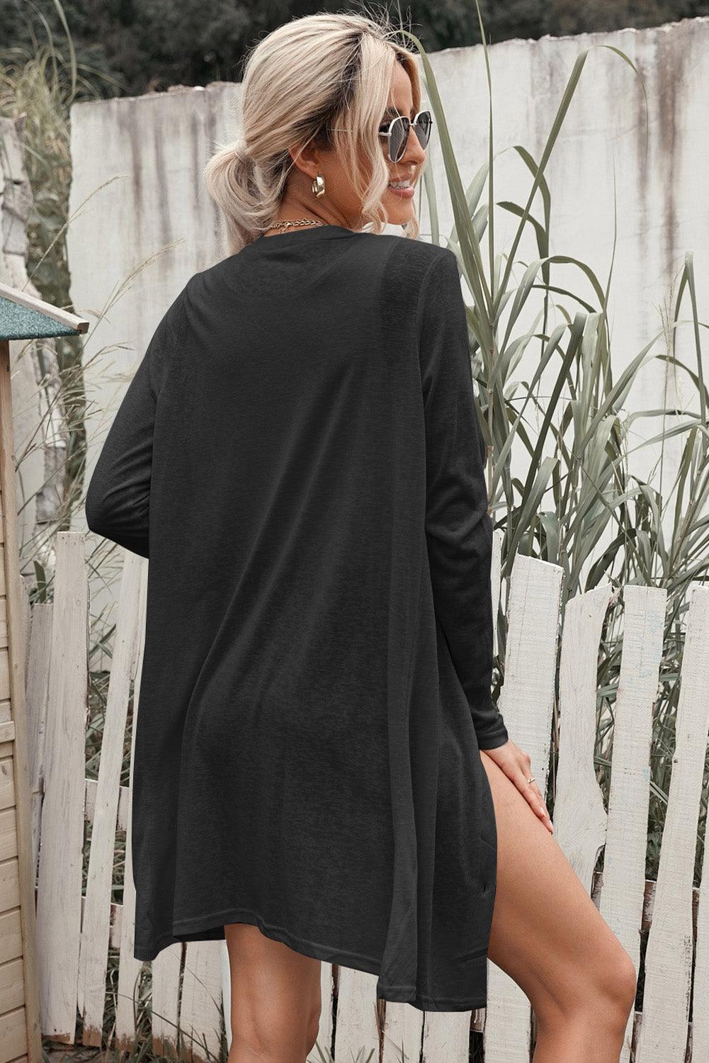 Get trendy with Button Down Long Sleeve Cardigan - Tops available at Styles Code. Grab yours today!