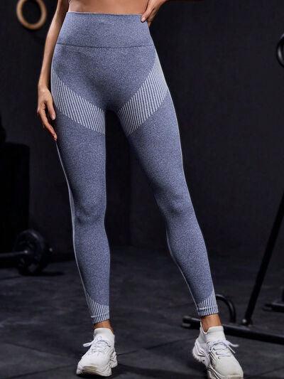 Get trendy with Striped High Waist Active Pants - Activewear available at Styles Code. Grab yours today!