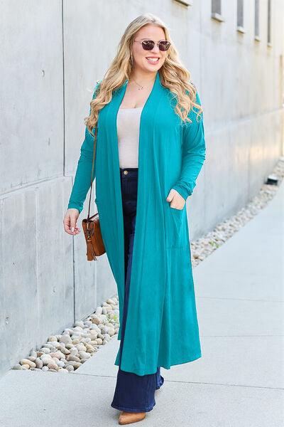 Get trendy with Basic Bae Full Size Open Front Long Sleeve Cover Up - available at Styles Code. Grab yours today!