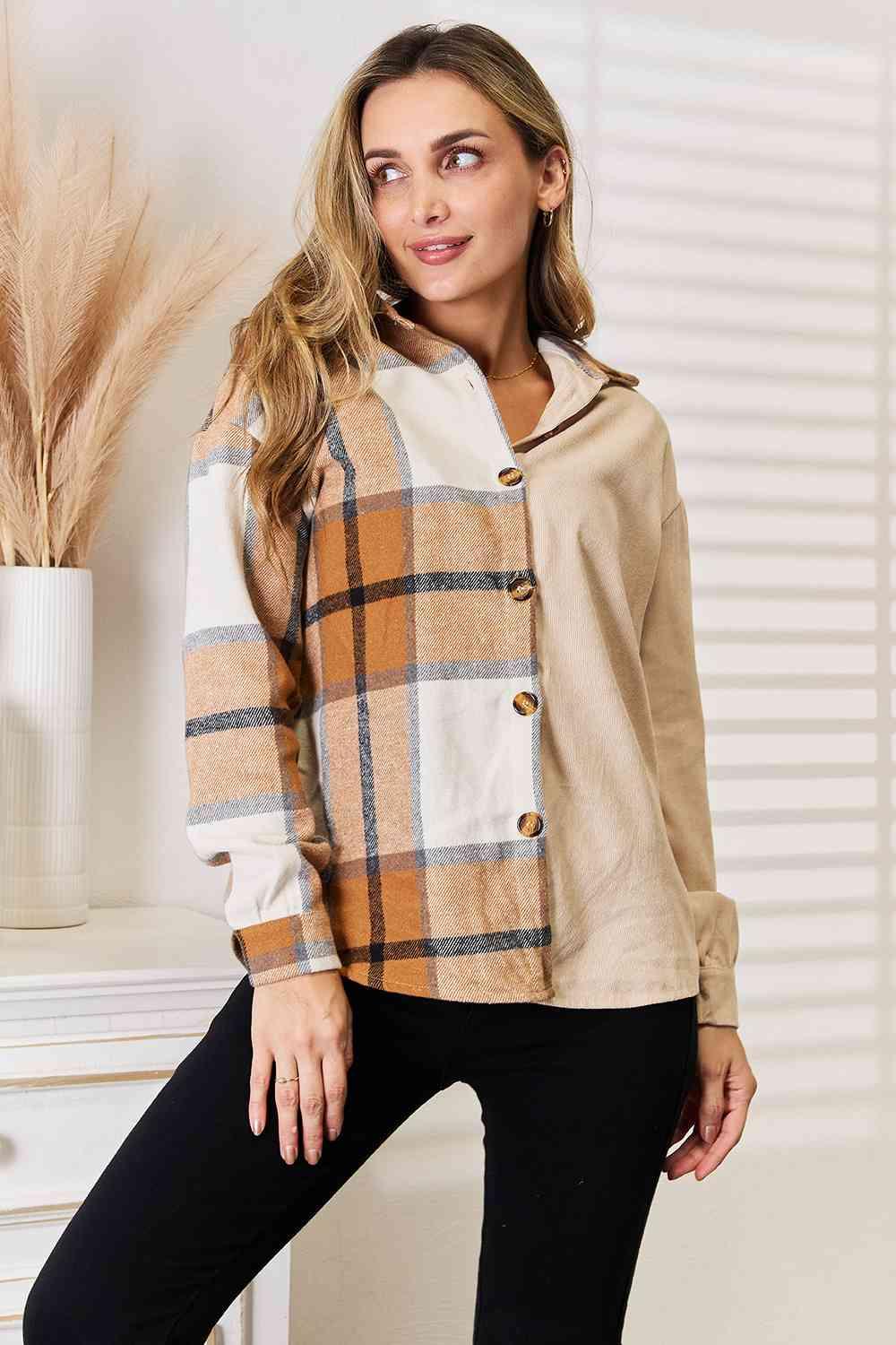 Get trendy with Plaid Print Dropped Shoulder Shirt - Shirt available at Styles Code. Grab yours today!