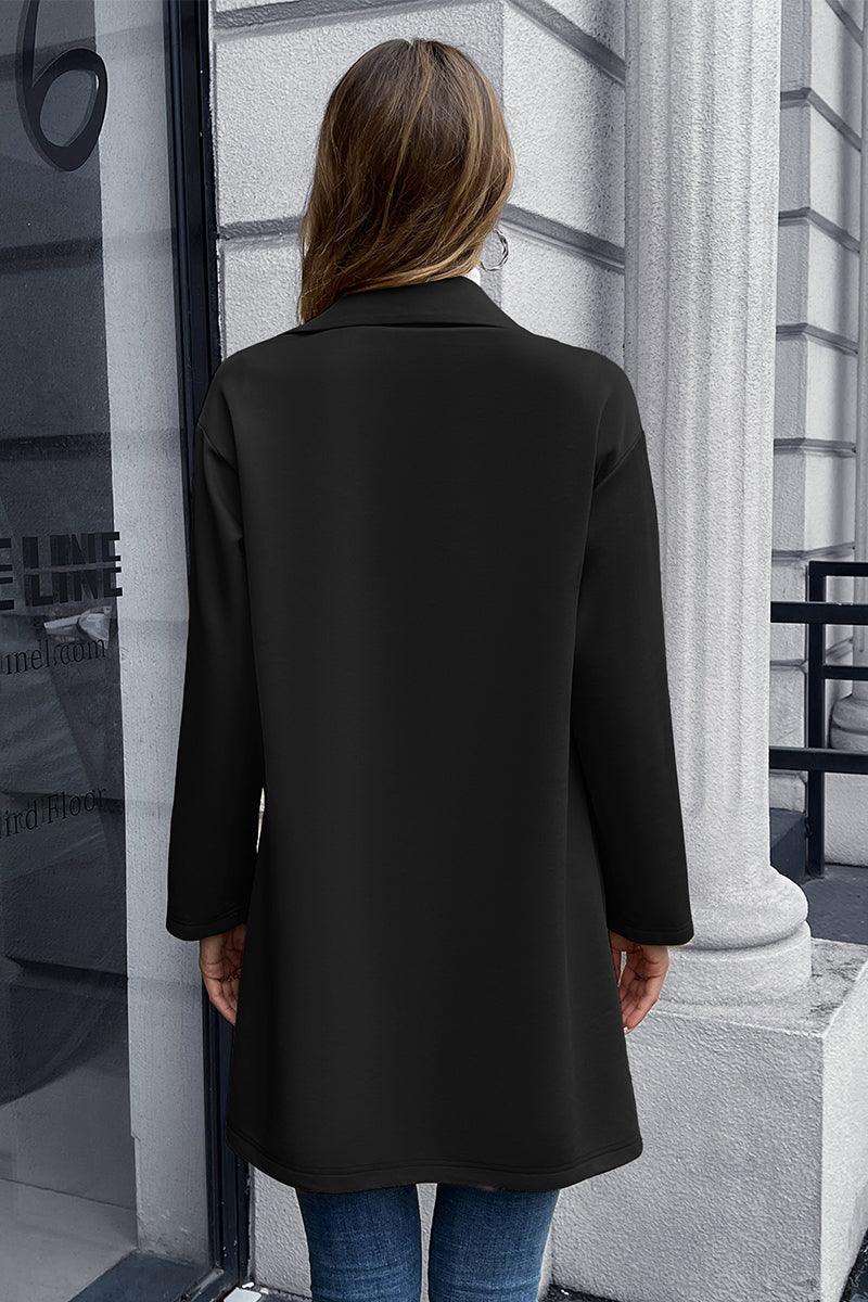 Get trendy with Lapel Collar Long Sleeve Blazer - Blazers available at Styles Code. Grab yours today!