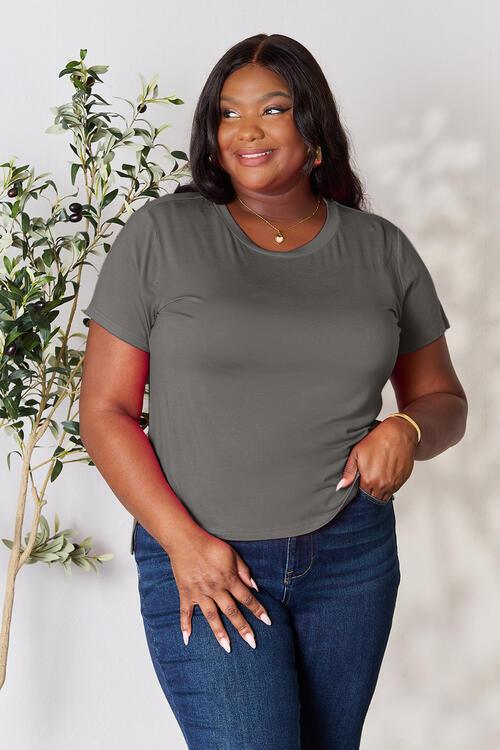 Get trendy with Full Size Round Neck Short Sleeve T-Shirt - available at Styles Code. Grab yours today!