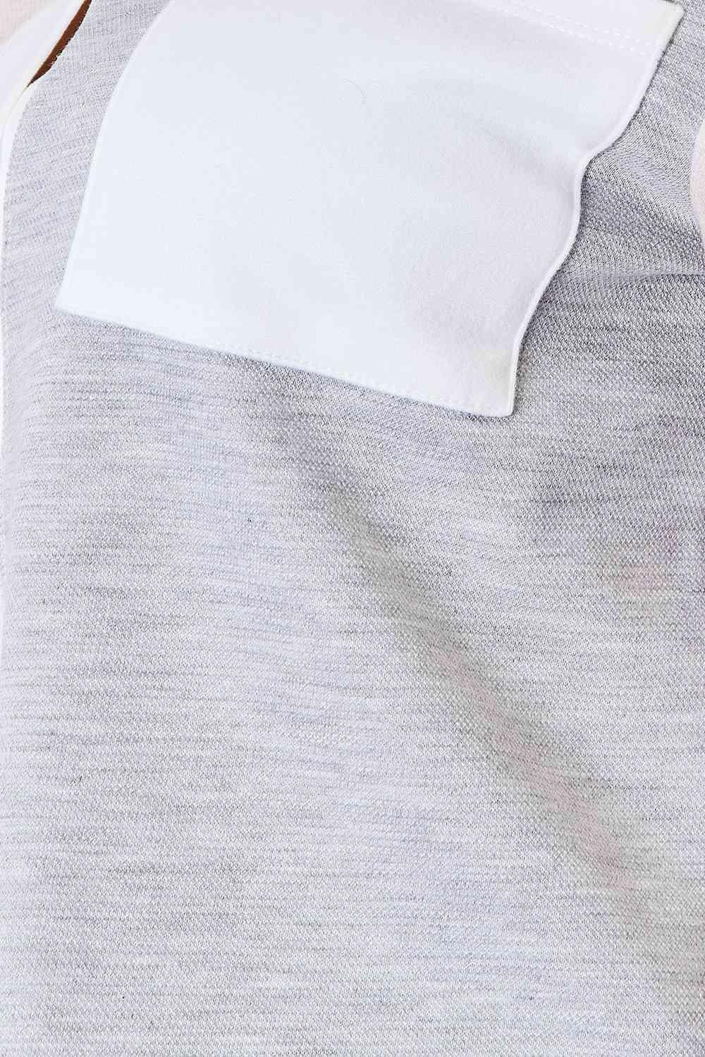 Get trendy with Color Block Curved Hem Shirt - Shirt available at Styles Code. Grab yours today!