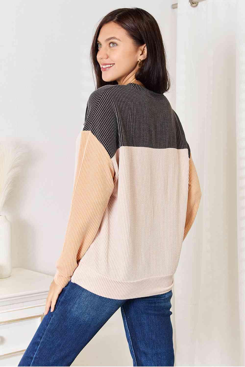 Get trendy with Color Block Dropped Shoulder T-Shirt - Tops available at Styles Code. Grab yours today!