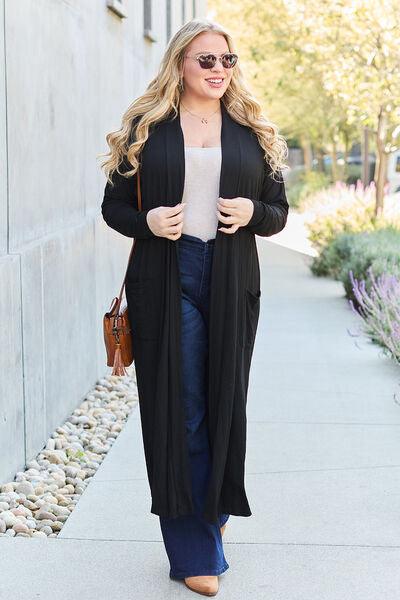 Get trendy with Basic Bae Full Size Open Front Long Sleeve Cover Up - available at Styles Code. Grab yours today!